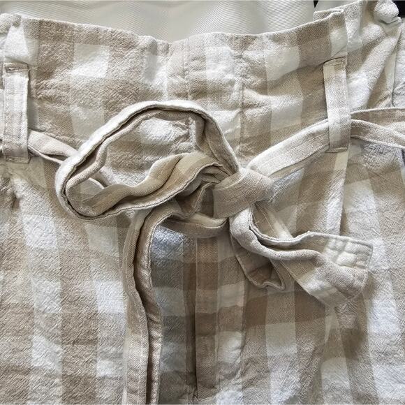 A New Day Target checkered super high rise paperbag linen blend shorts large - Picture 4 of 10